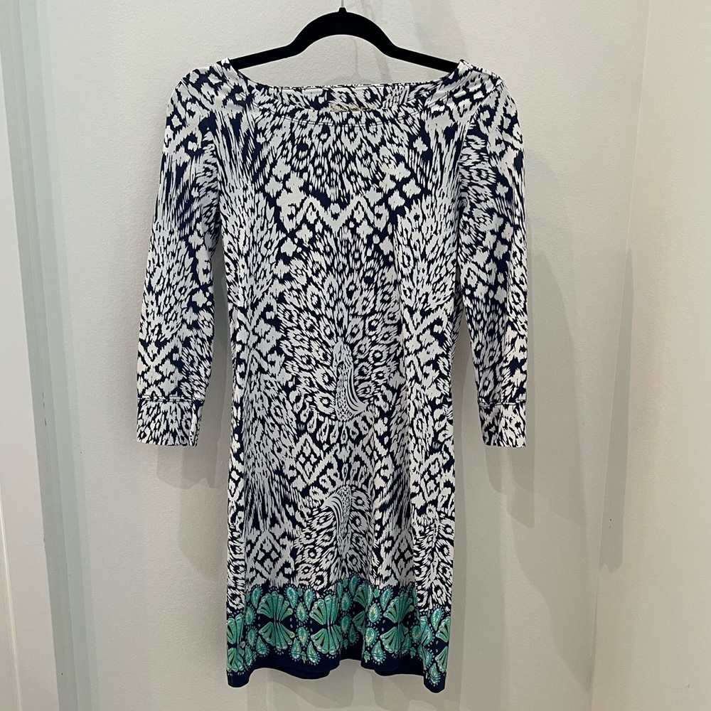 Lilly Pulitzer XS Hollee Dress navy Pineapple Party